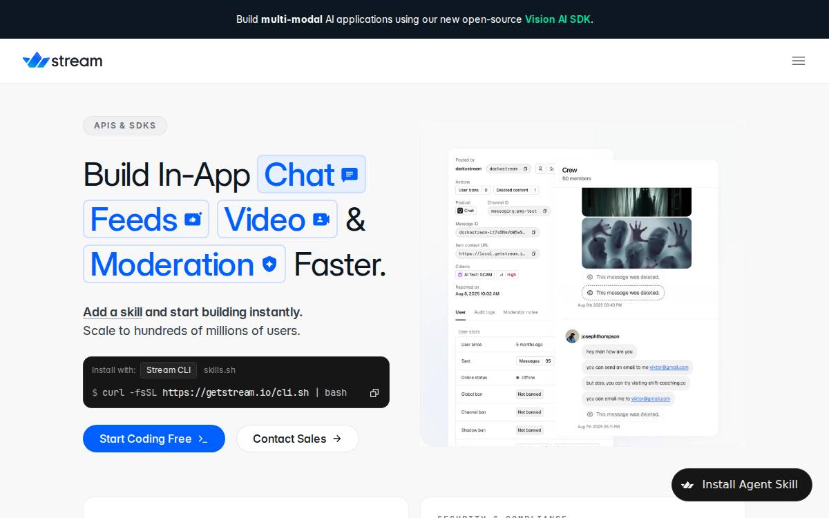 Stream website preview