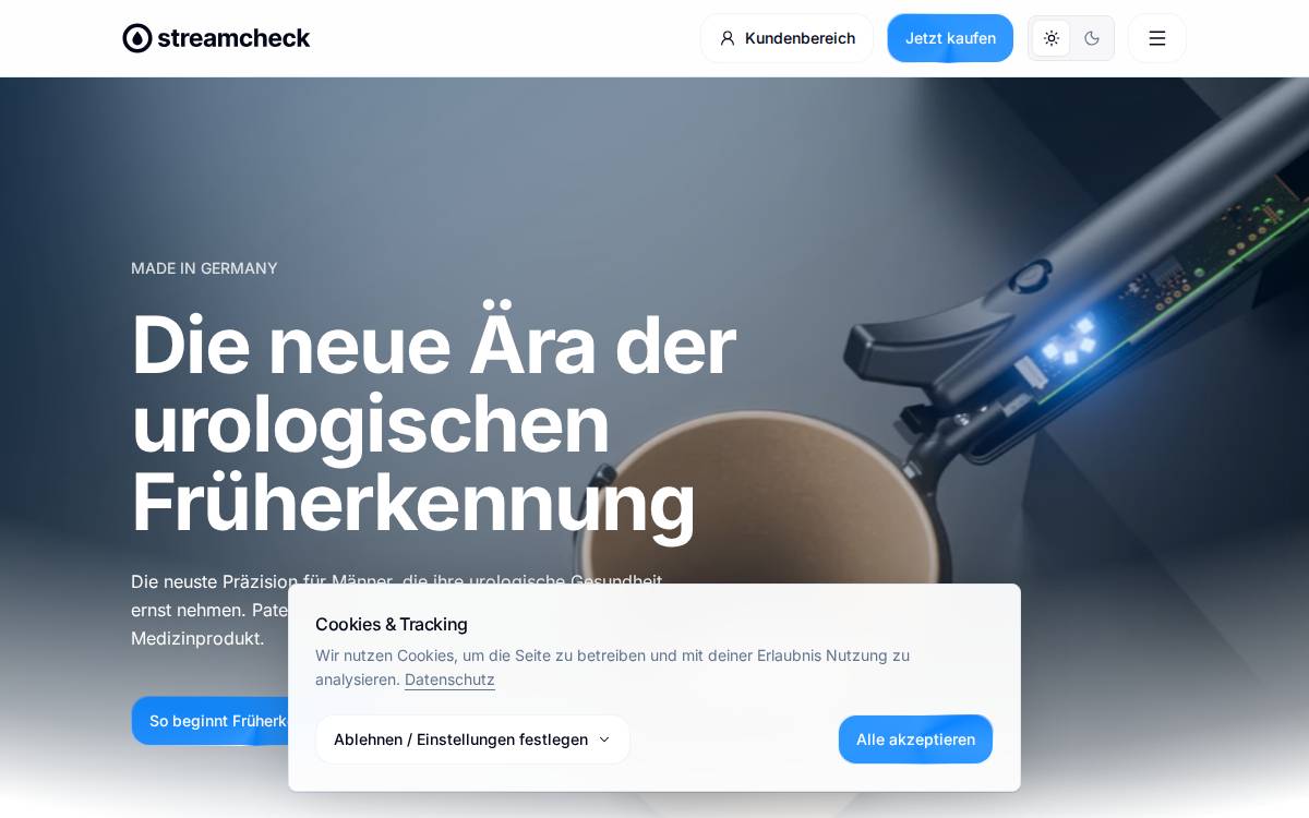 Streamcheck website preview