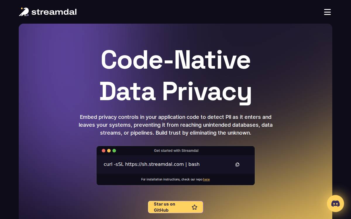 Streamdal website preview