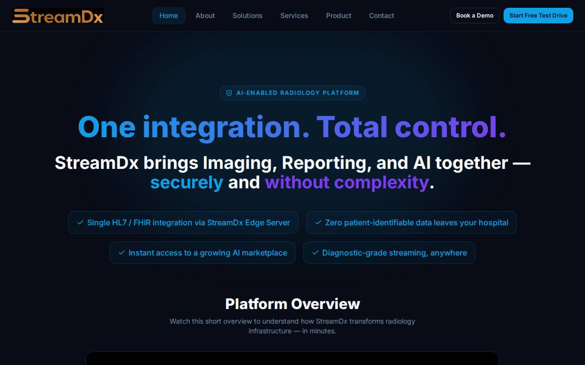 Streamdx website preview