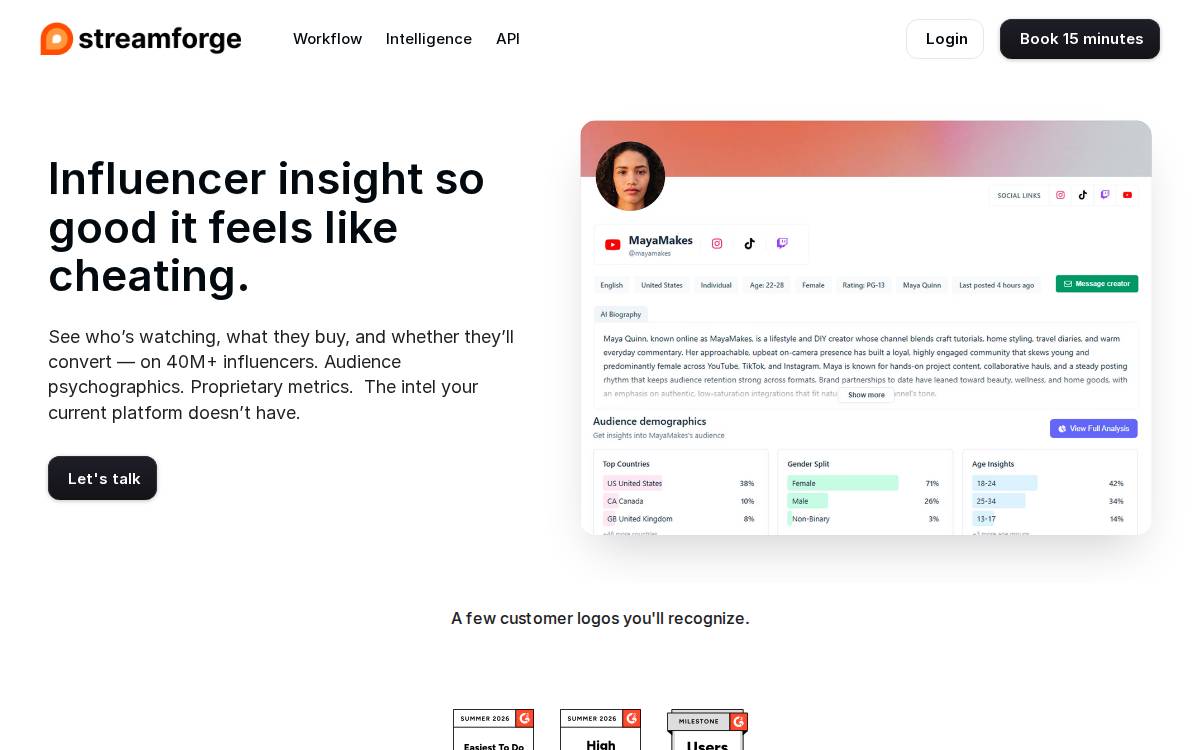 StreamForge website preview