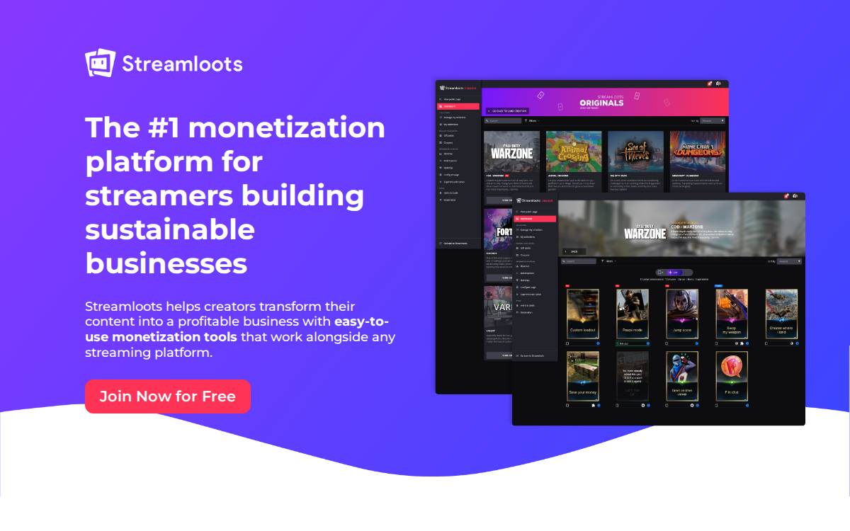 Streamloots website preview