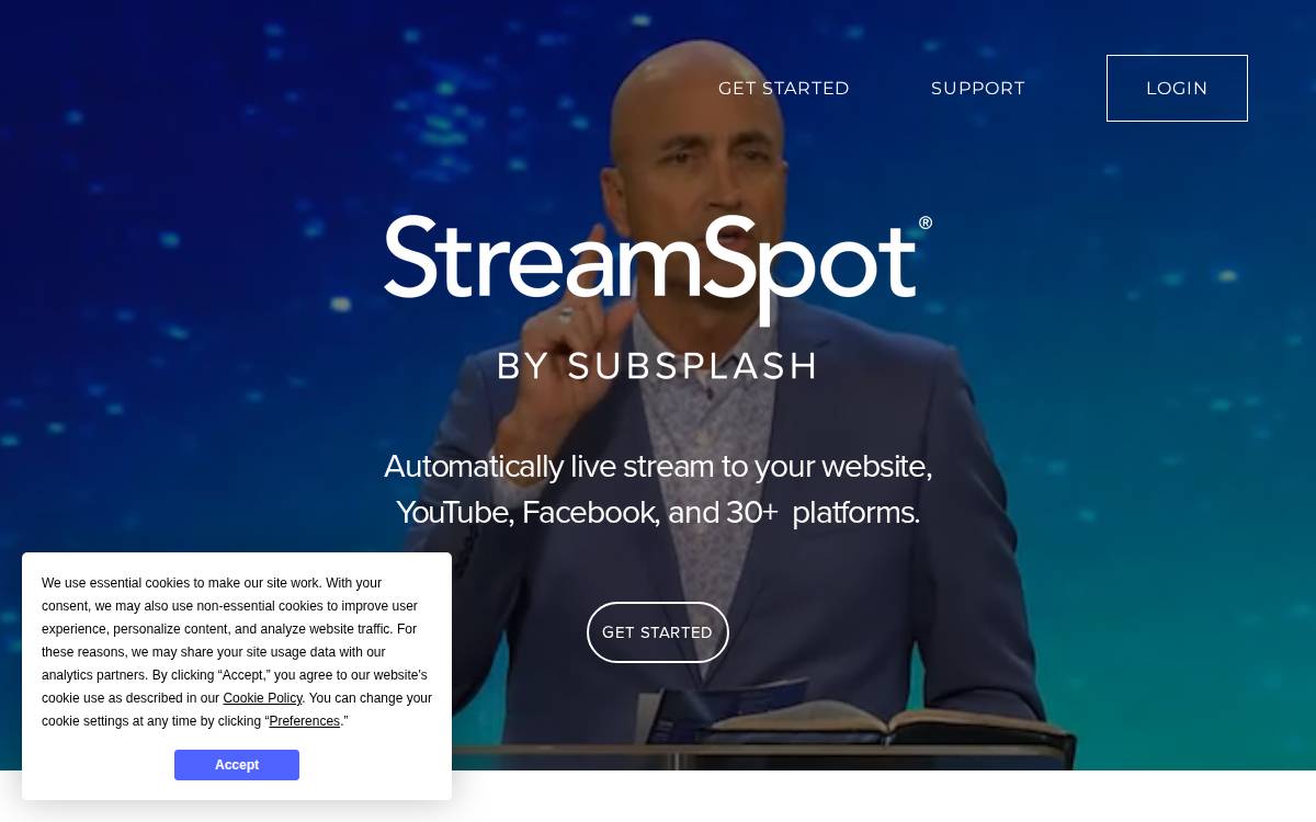 StreamSpot website preview
