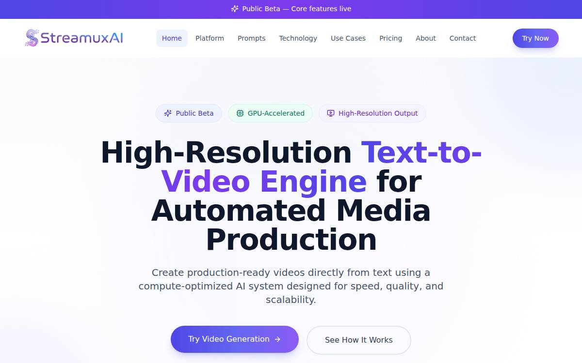 Streamuxai website preview