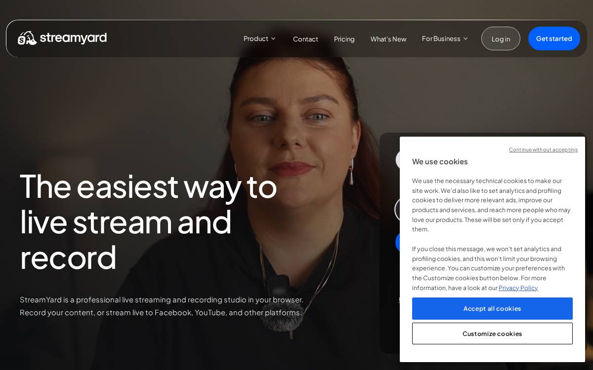 Streamyard website preview