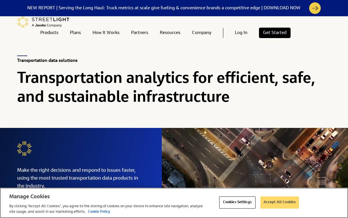 Streetlight Data website preview