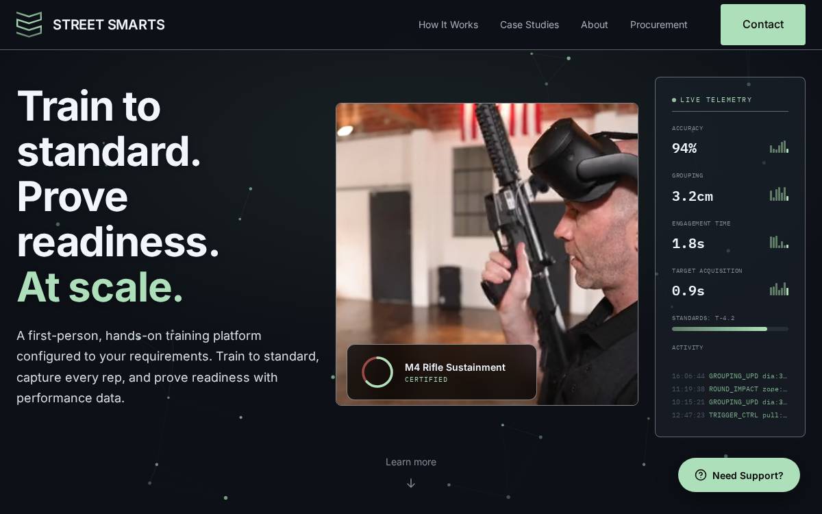 StreetSmarts VR website preview