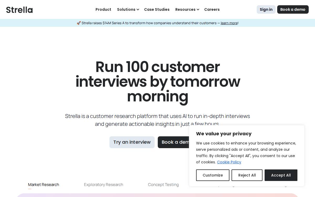Strella website preview