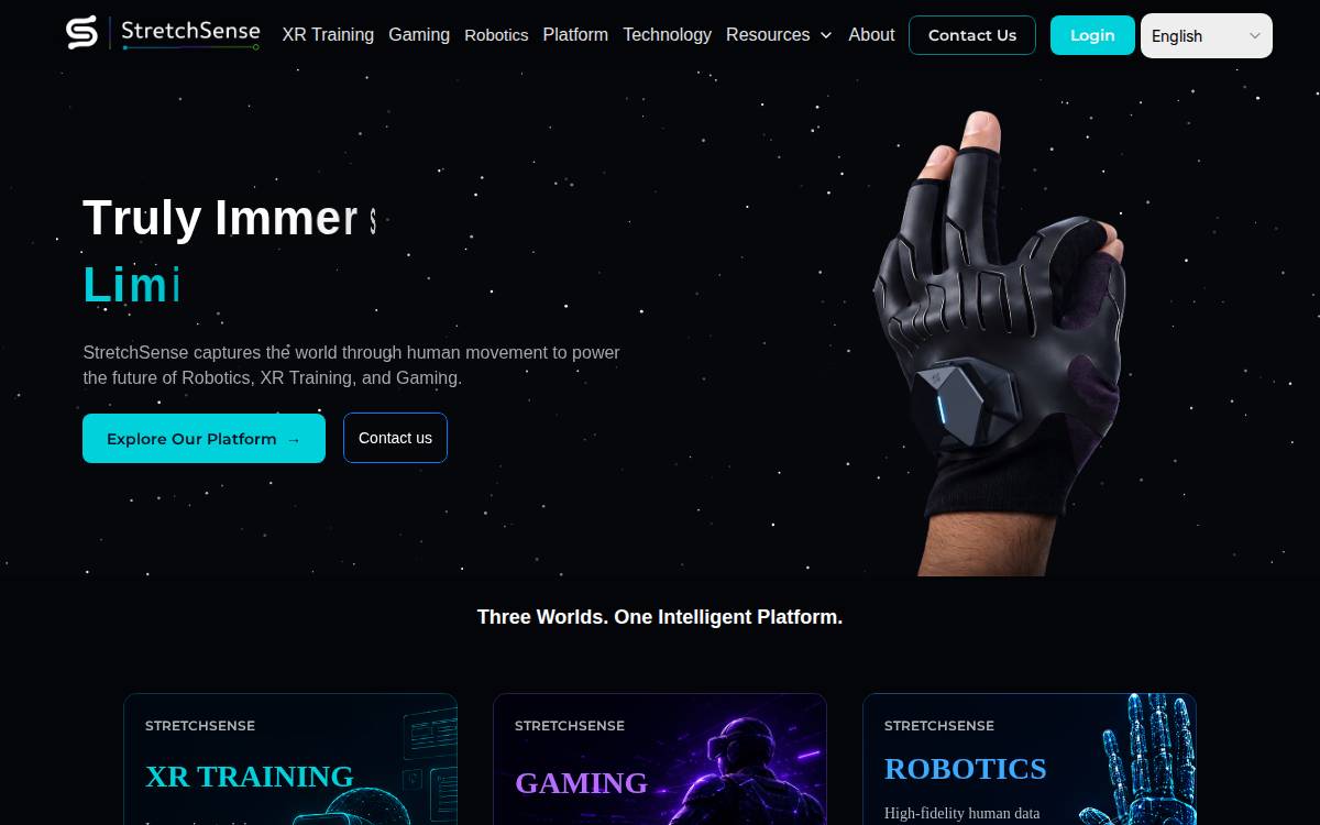 StretchSense website preview