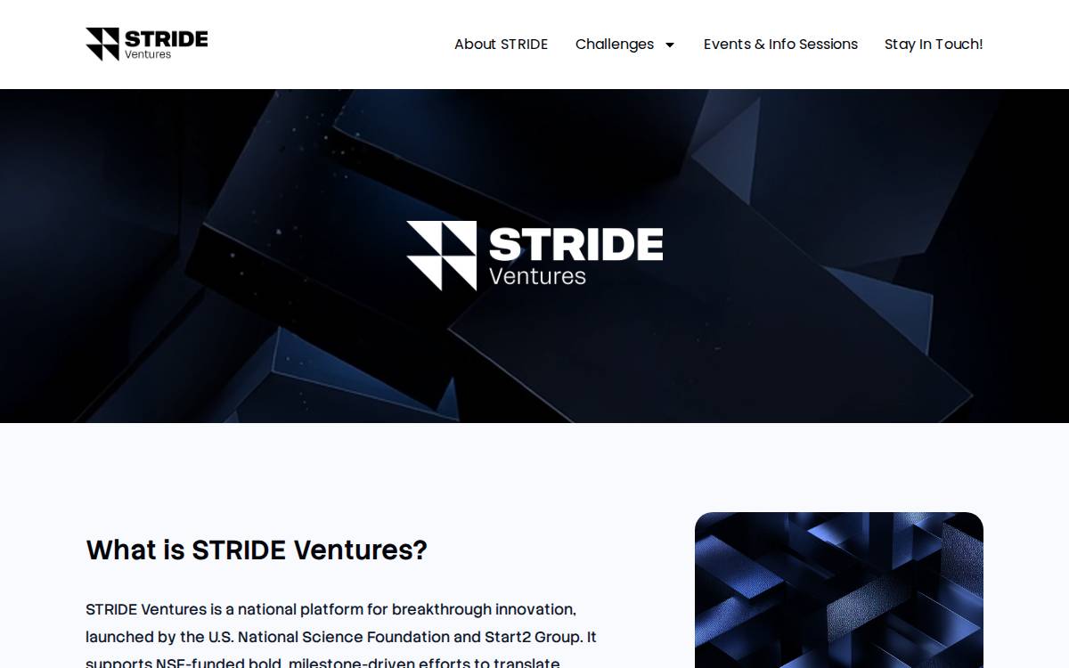 Stride Ventures website preview