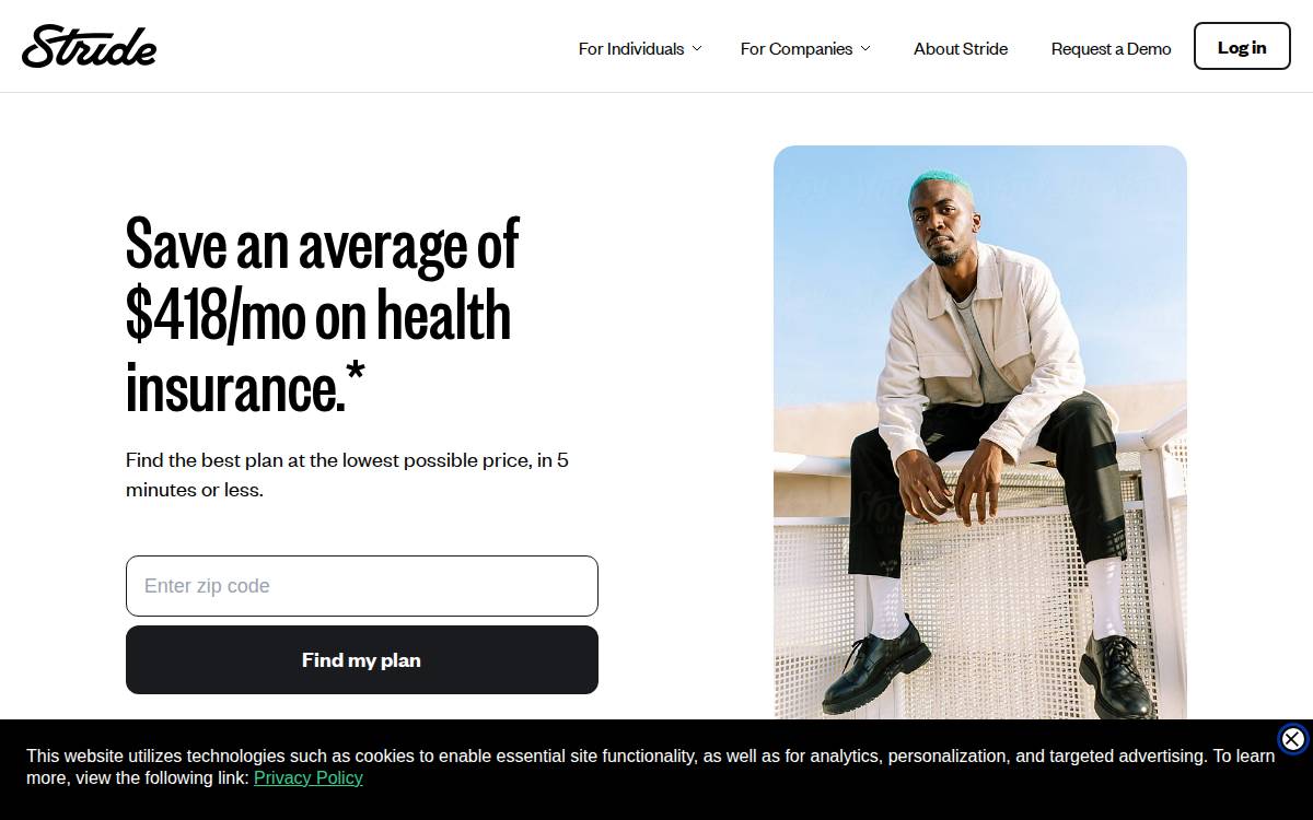 Stride Health website preview