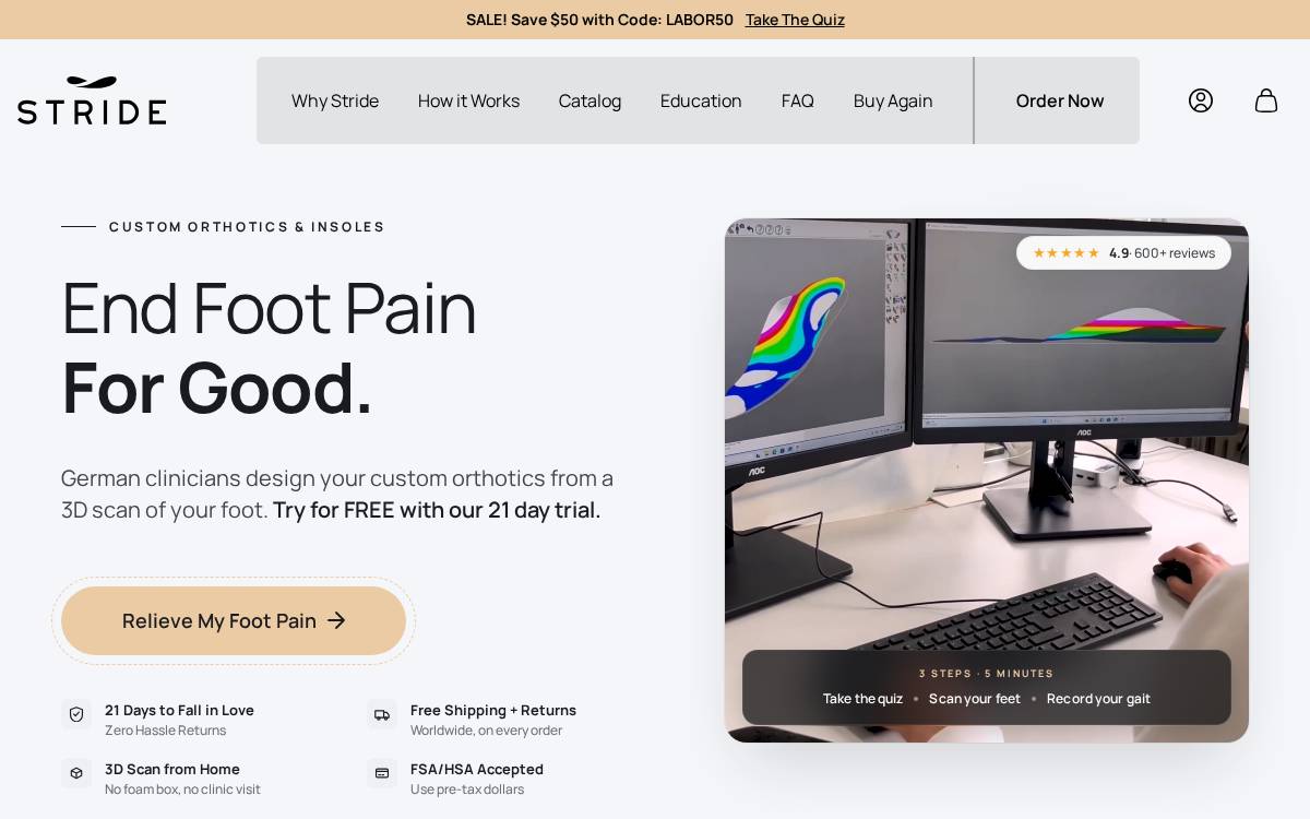 Stridesoles website preview