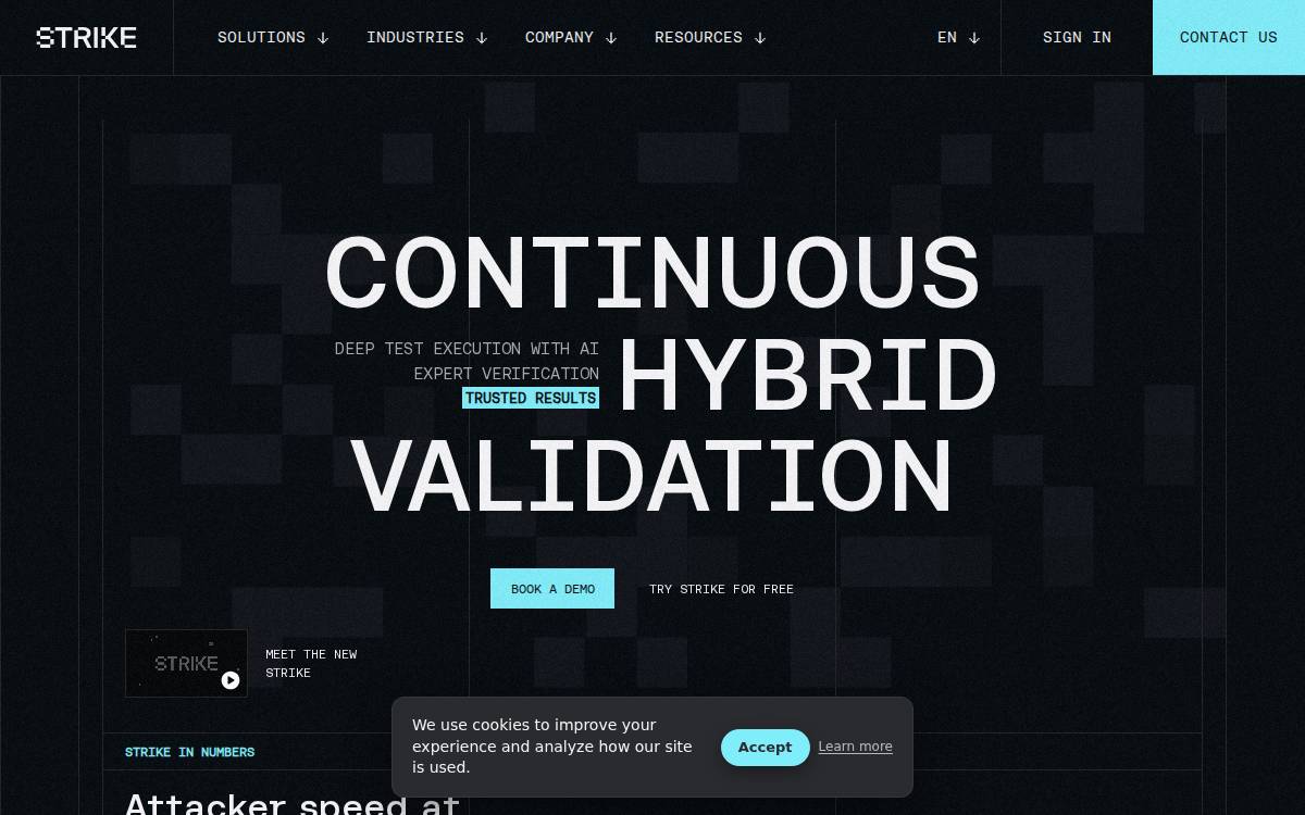 Strike website preview