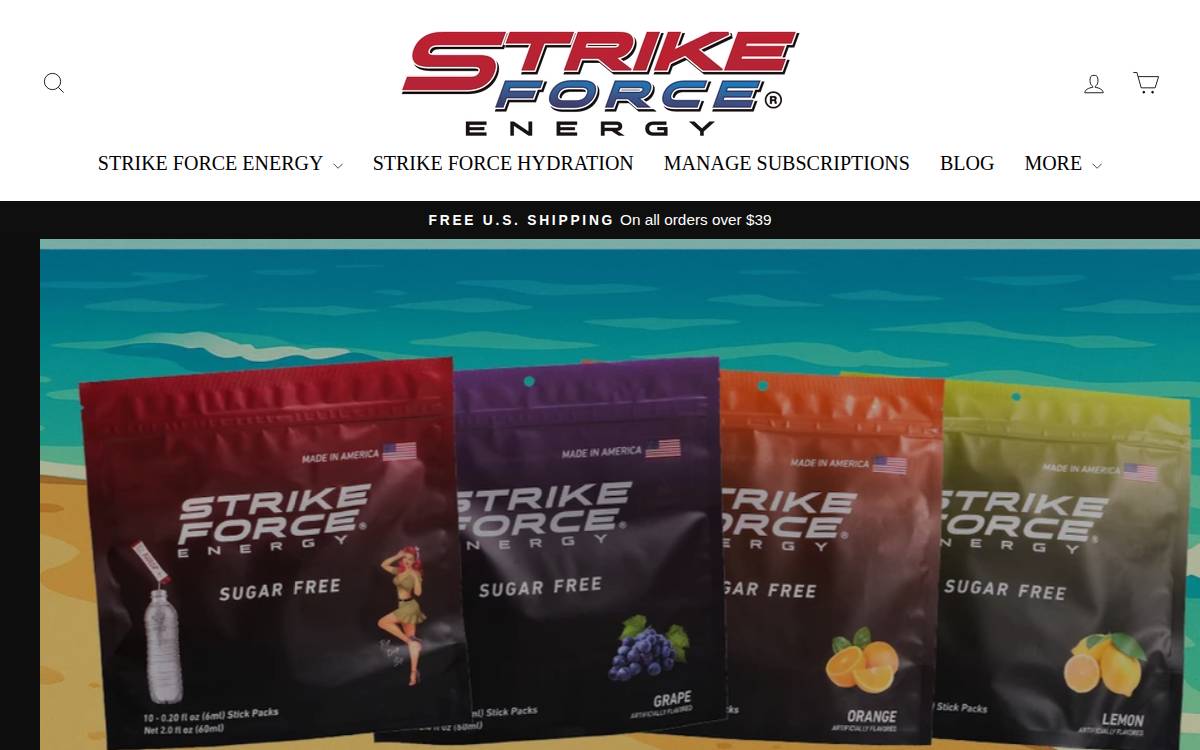 Strike Force Beverage website preview