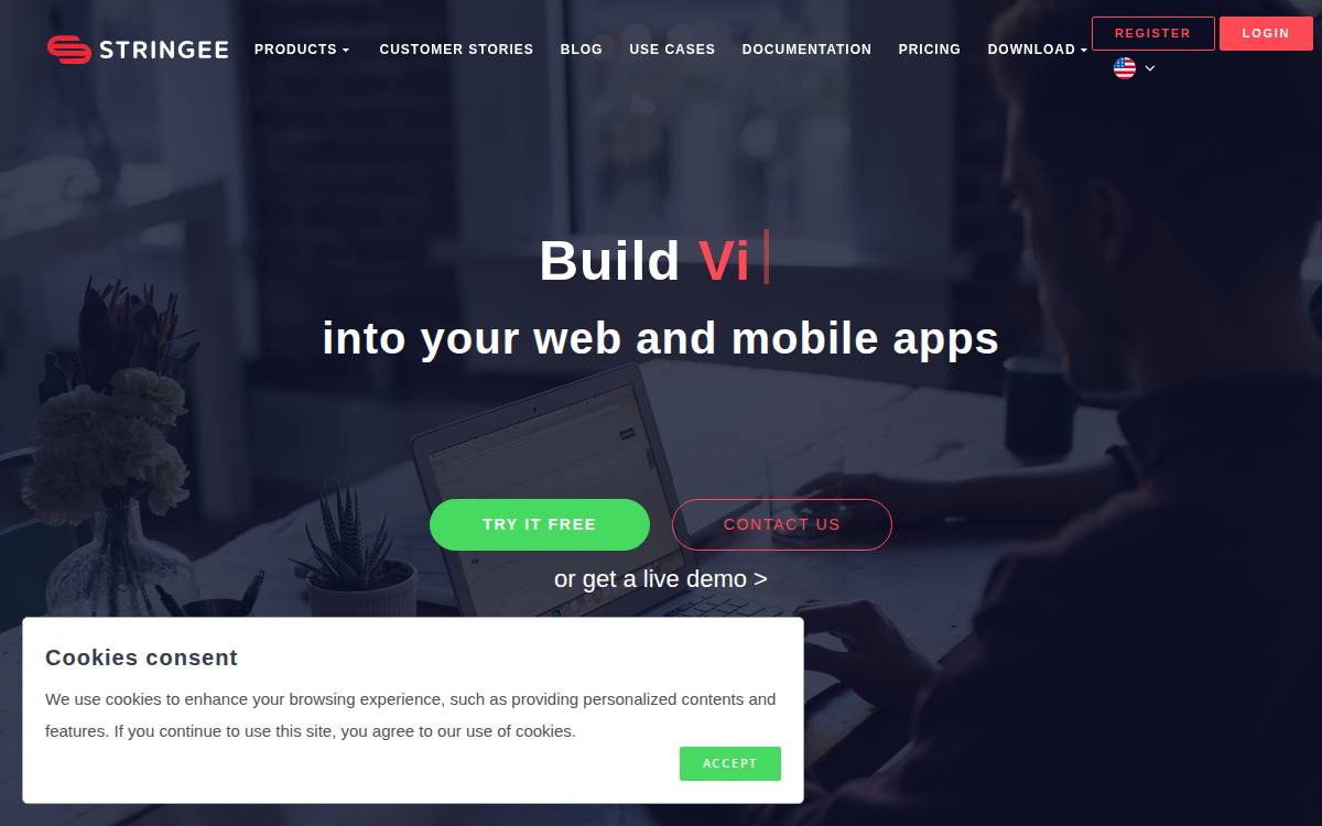 Stringee website preview