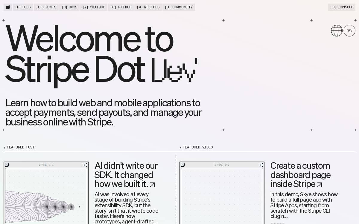 Stripe website preview