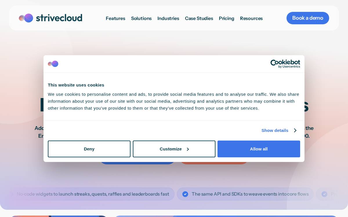 StriveCloud website preview