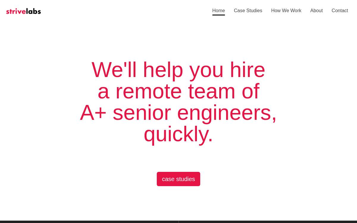 Strivelabs website preview