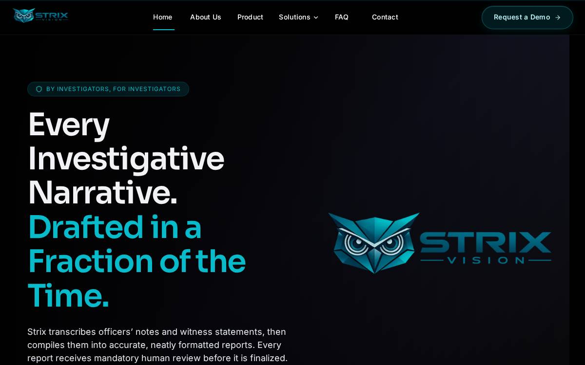 Strix Vision Inc. website preview