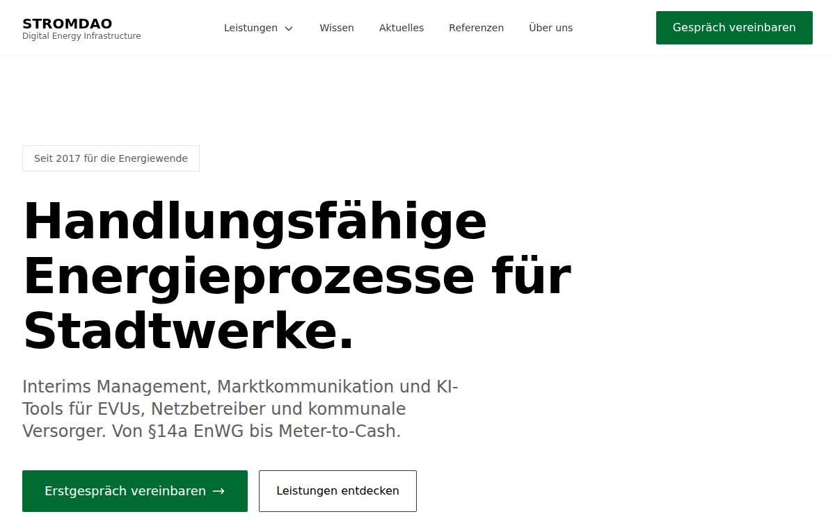 Stromdao website preview