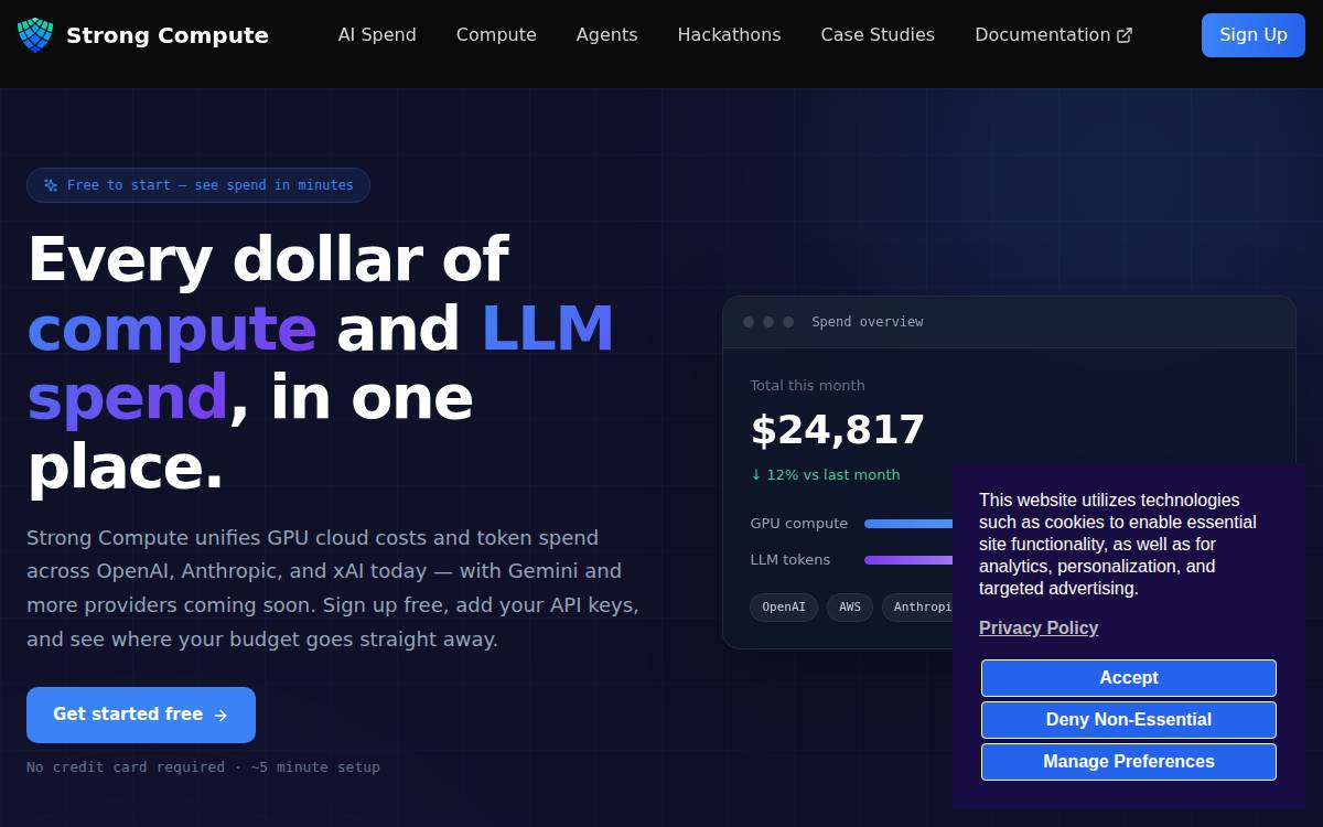 Strong Compute website preview