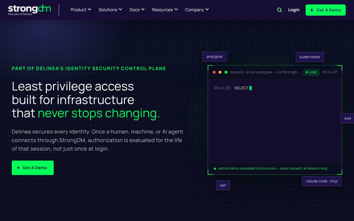 strongDM website preview