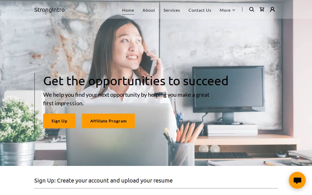 StrongIntro website preview
