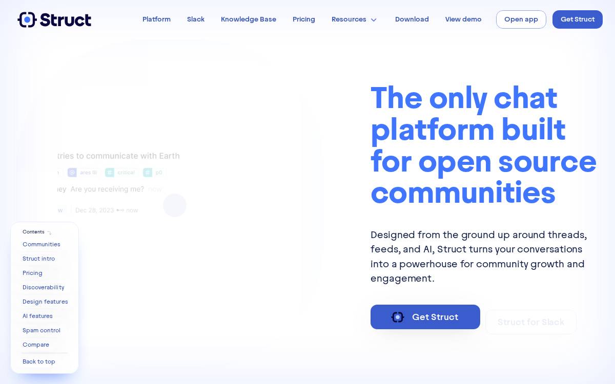 Struct Chat website preview