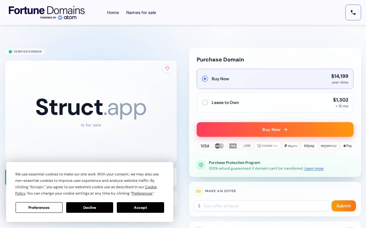 Struct website preview