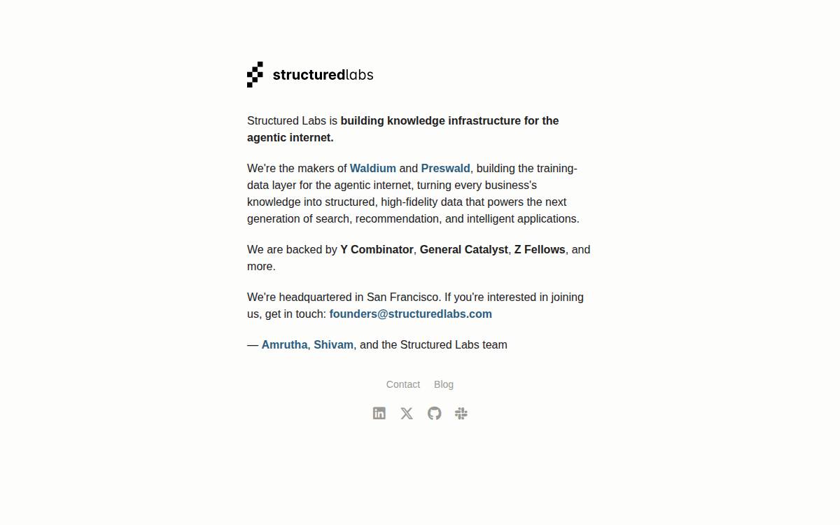 Structured Labs website preview