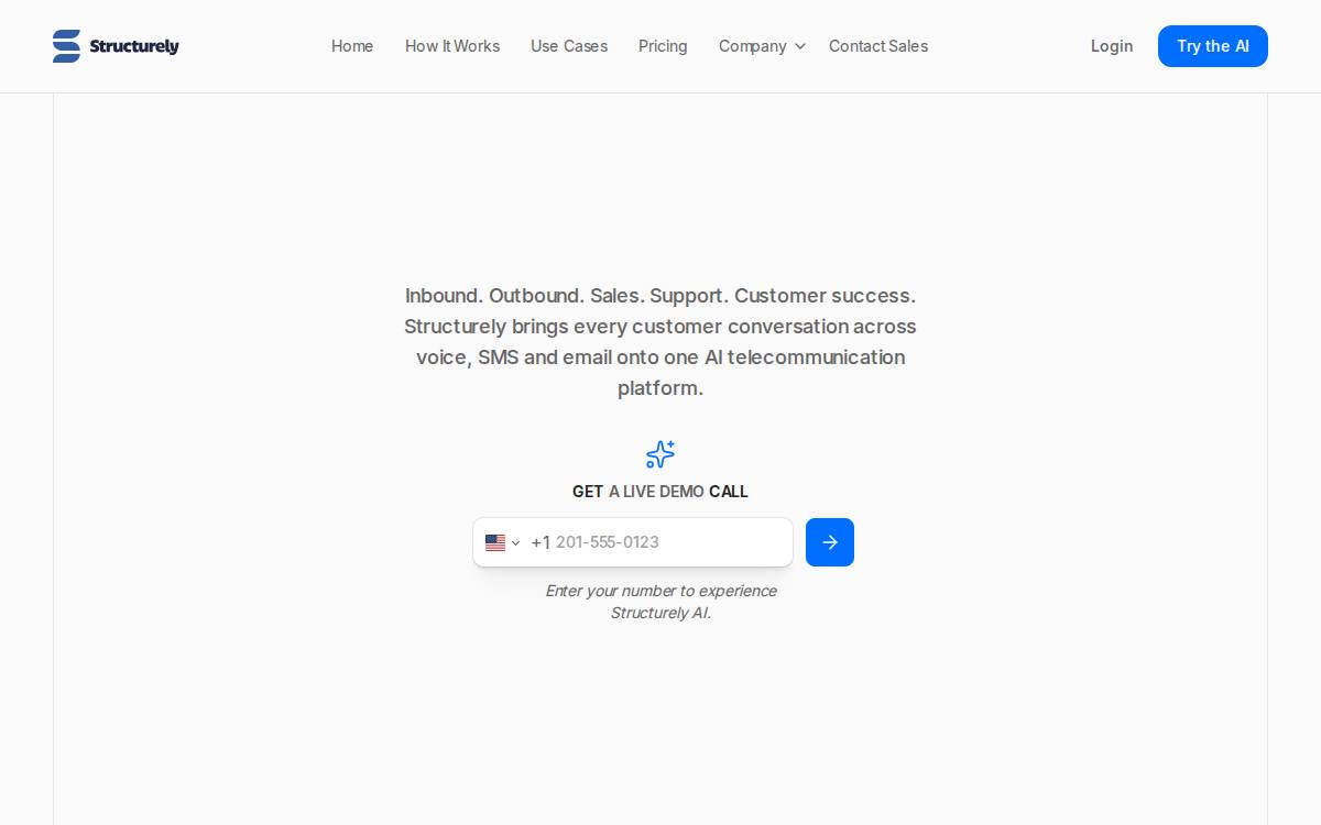 Structurely website preview