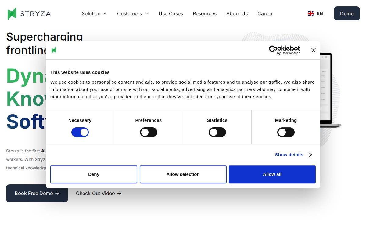 Stryza website preview