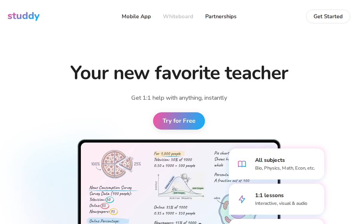 Studdy website preview