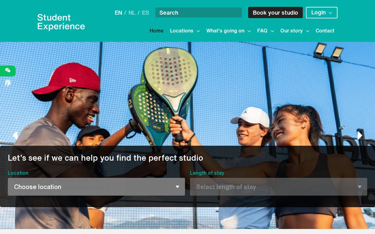 Student Experience website preview