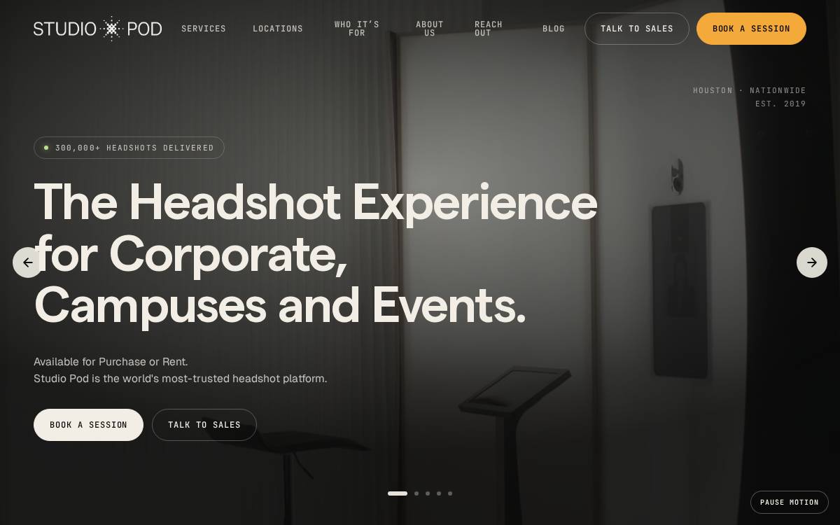 Studio Pod Pro website preview