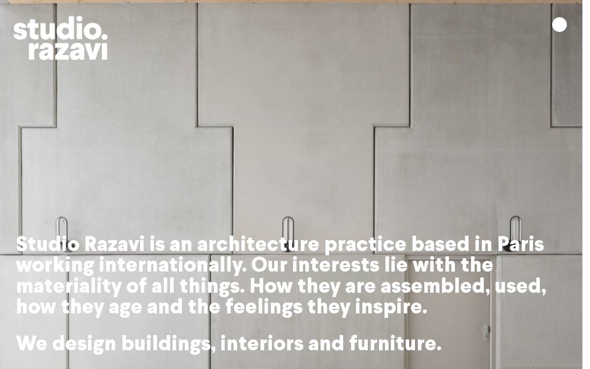 Studio Razavi Website and website preview