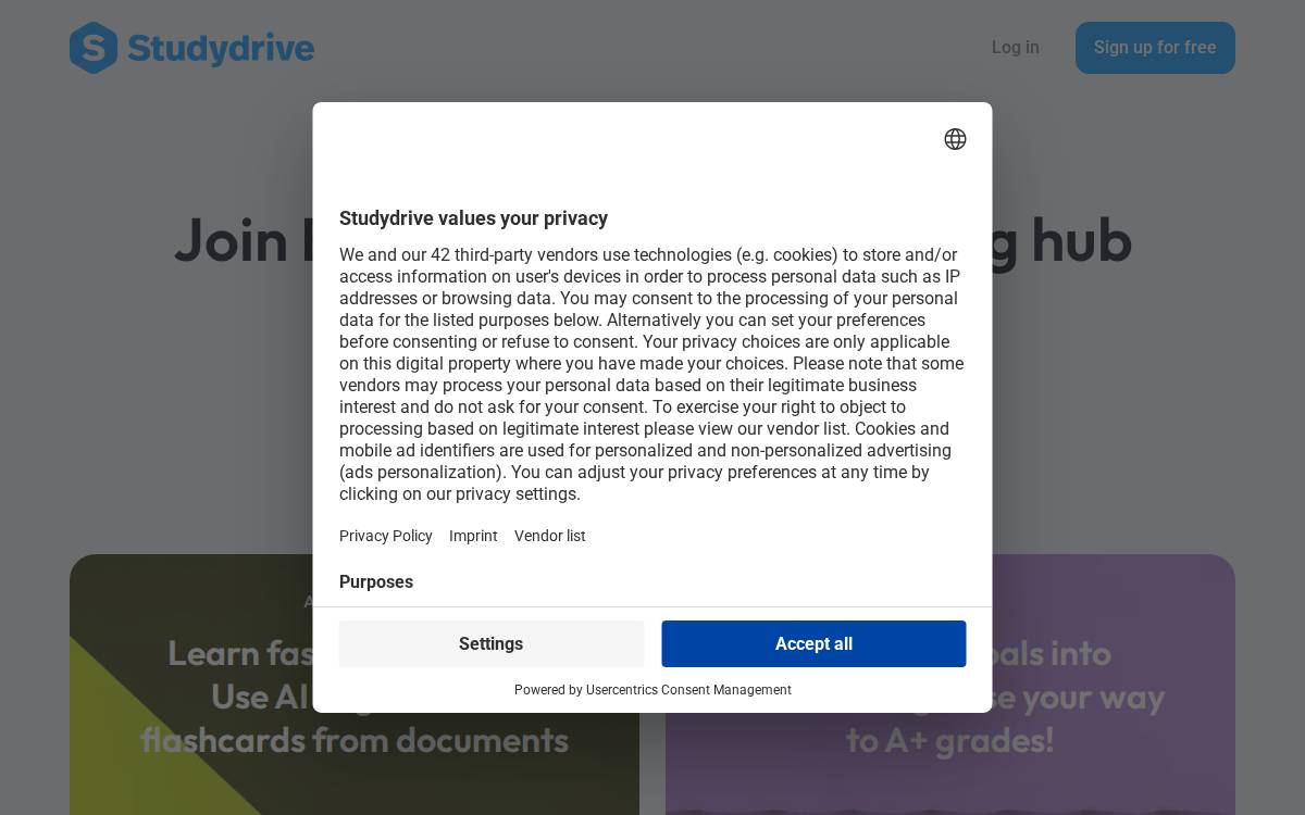 Studydrive website preview