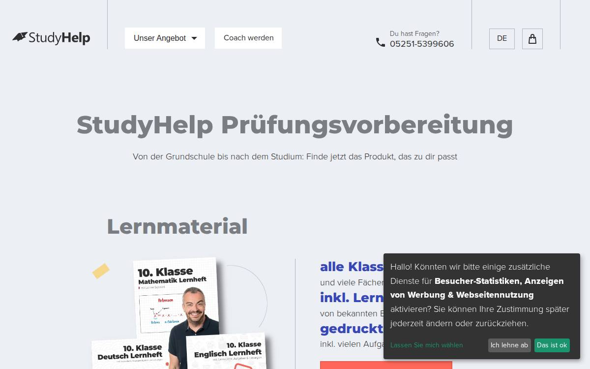 StudyHelp website preview
