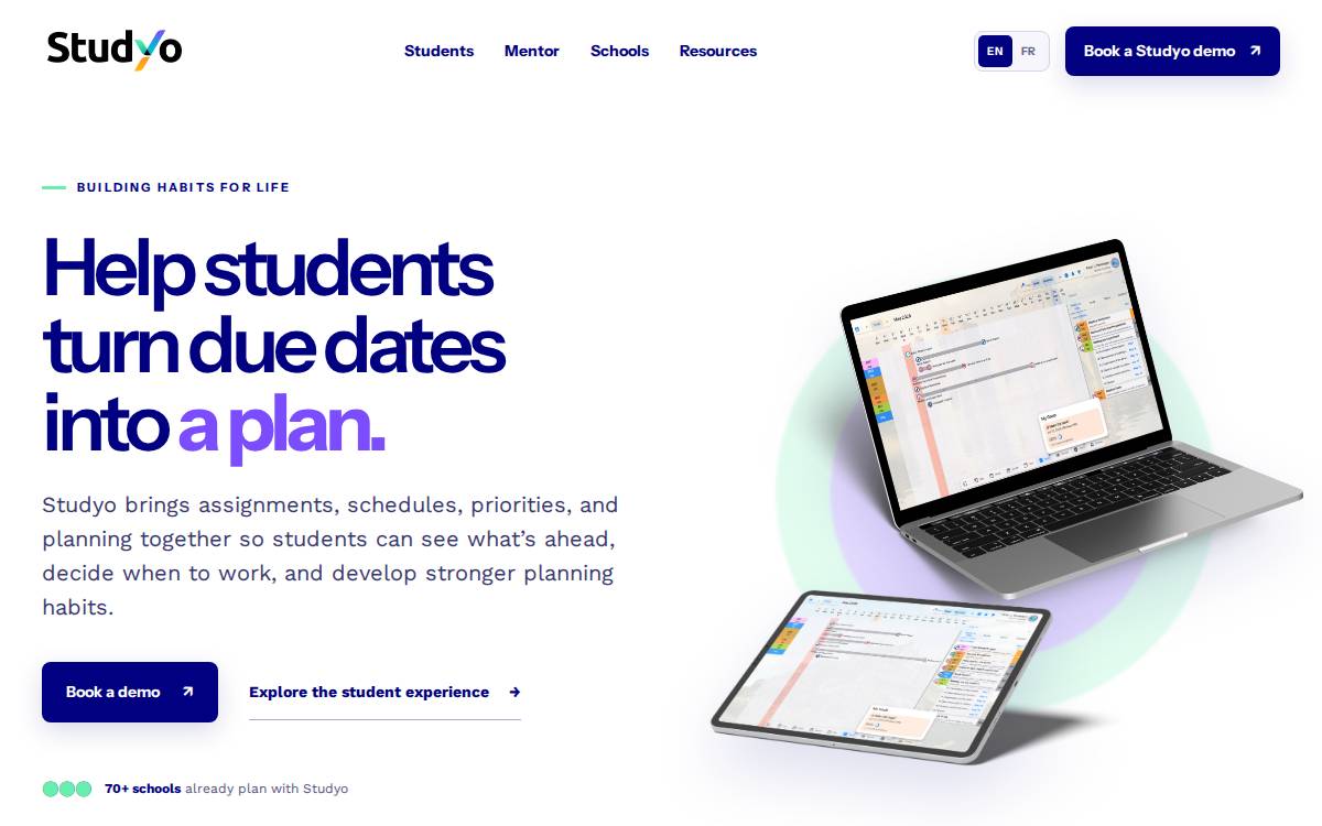 Studyo website preview