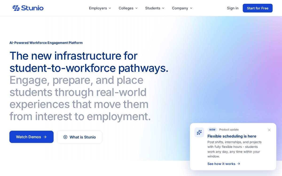 Stunio website preview