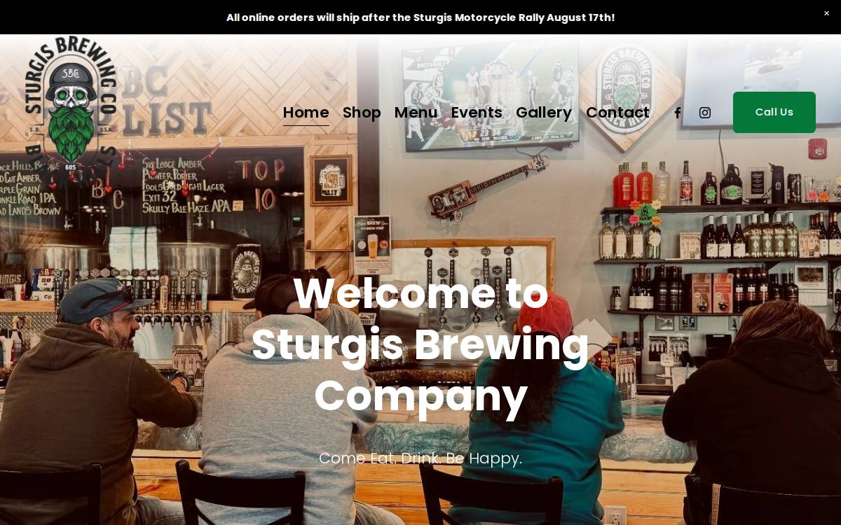 Sturgis Brewing website preview