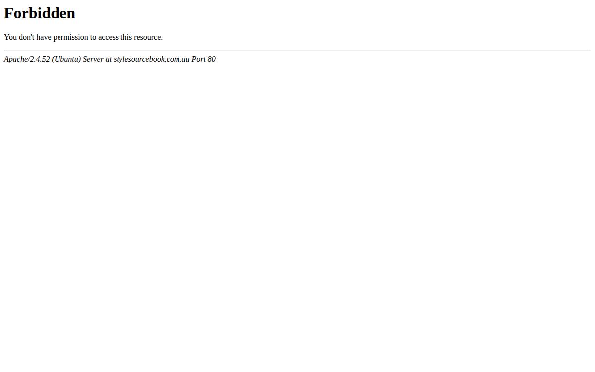 Style Sourcebook website preview