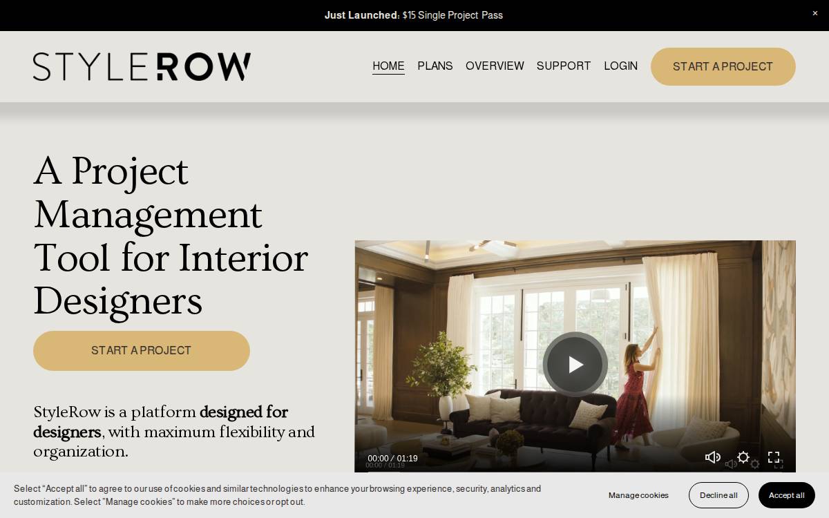 StyleRow website preview