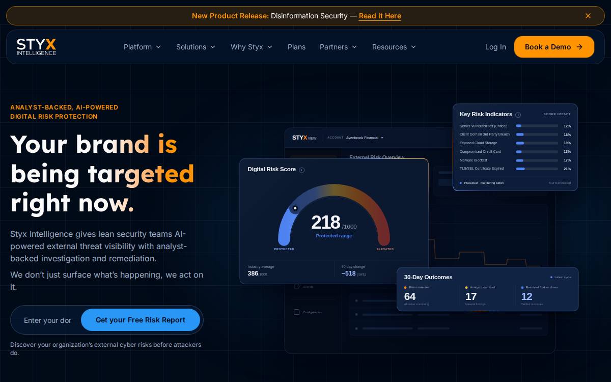 Styx Intelligence website preview
