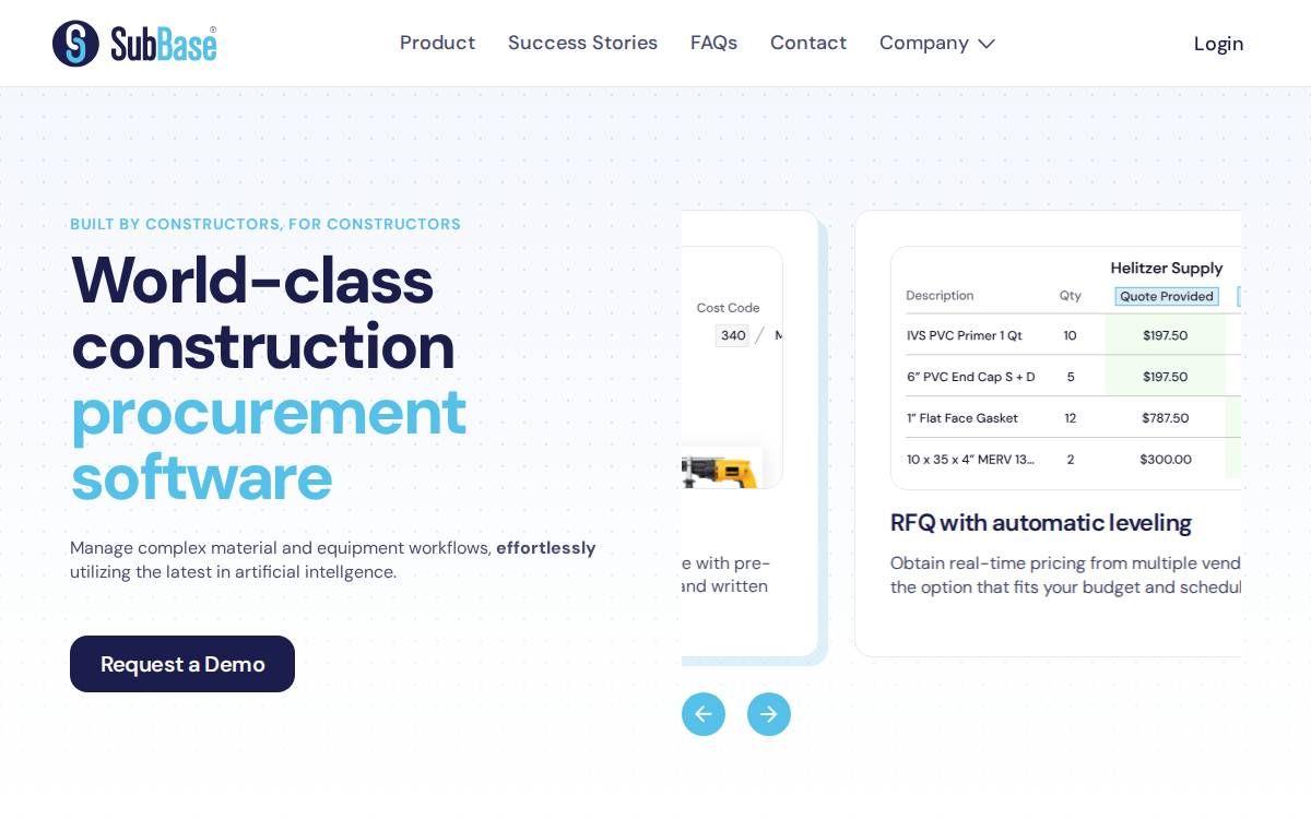 SubBase website preview