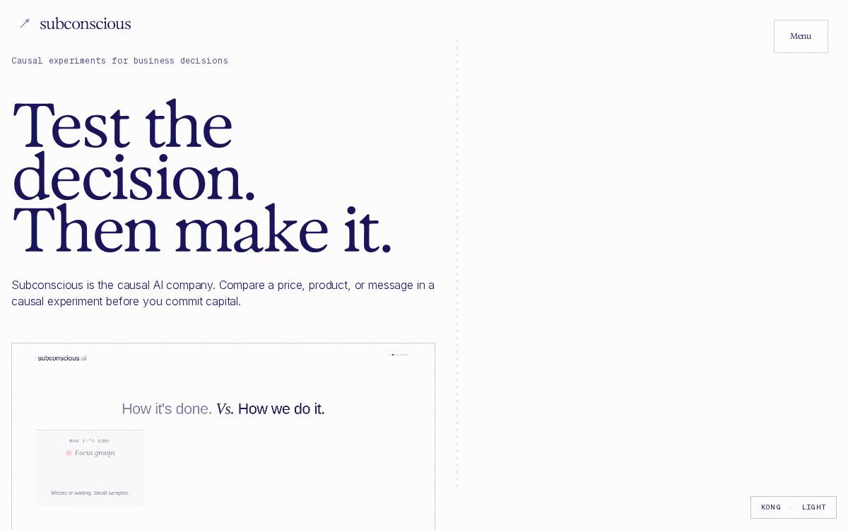 Subconscious website preview
