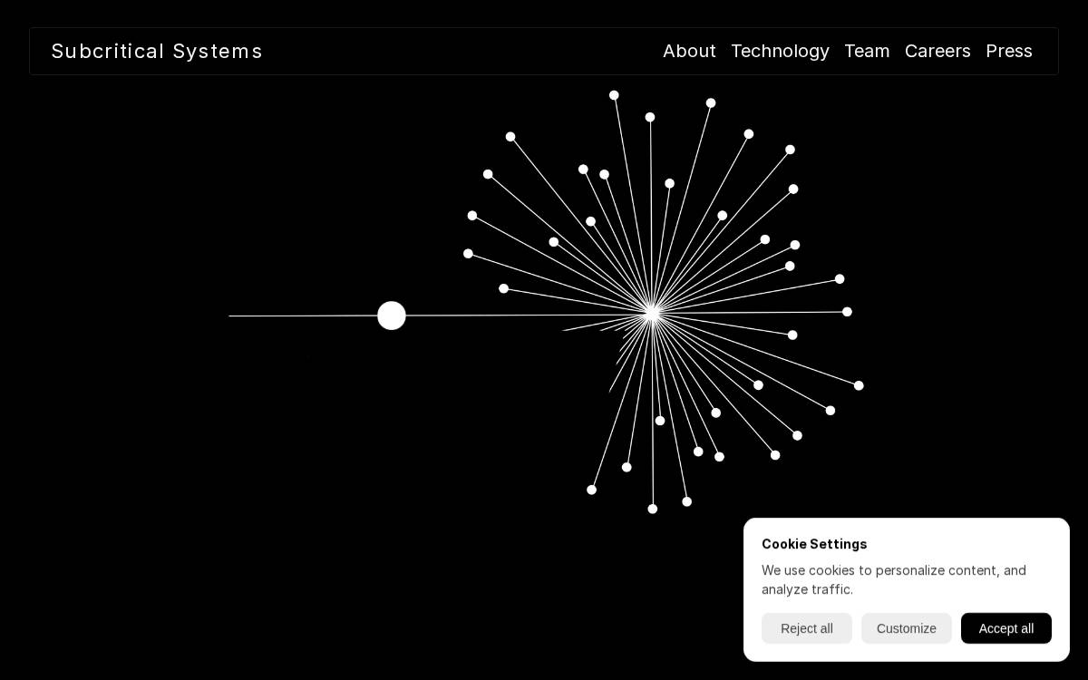 Subcritical website preview