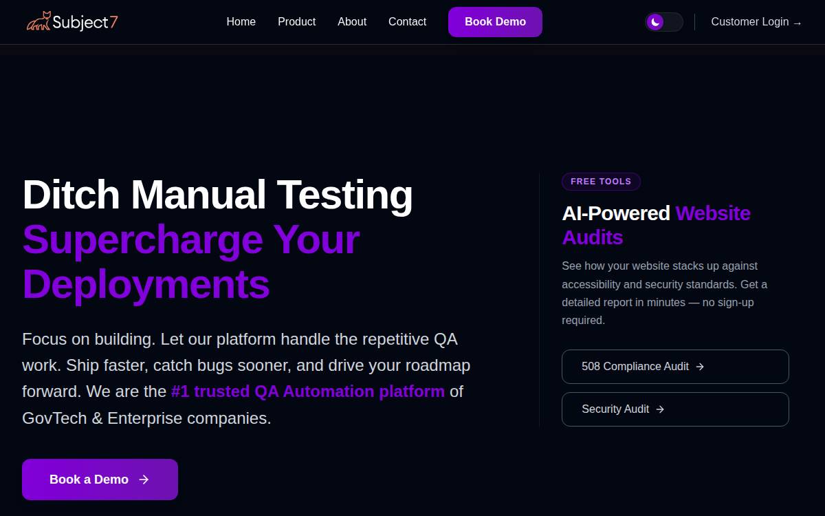 Subject7 website preview