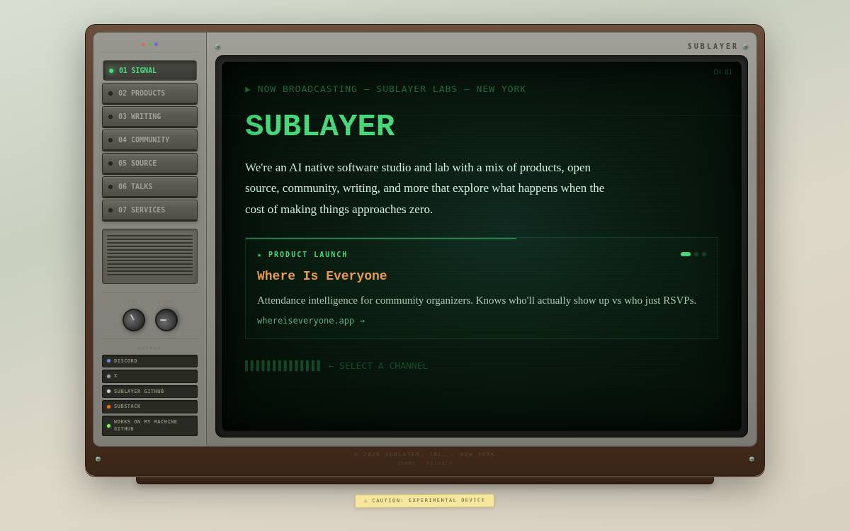 Sublayer website preview