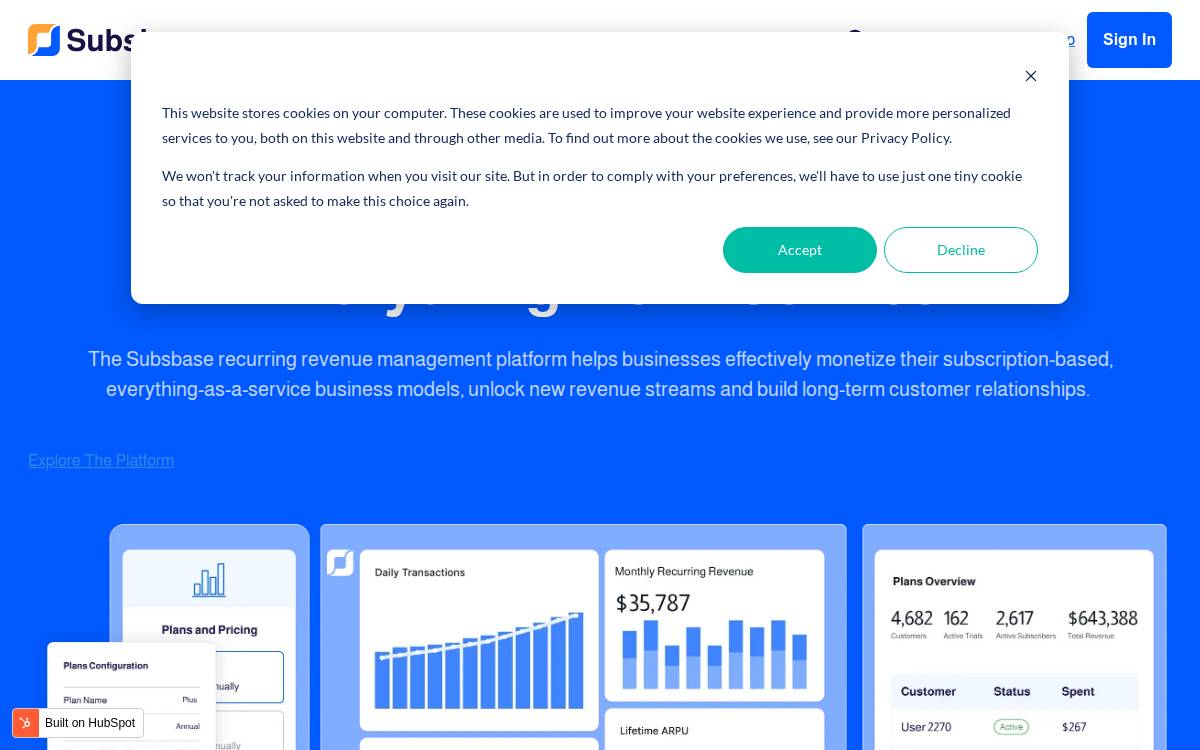 Subsbase website preview